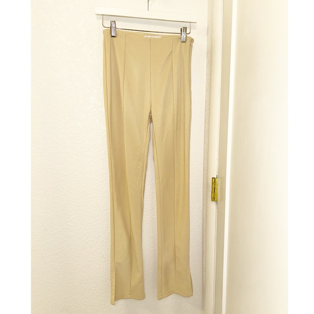 ANTHROPOLOGIE x EN SAISON The Slim Split Ankle Pant in Cream / Ivory SZ: M